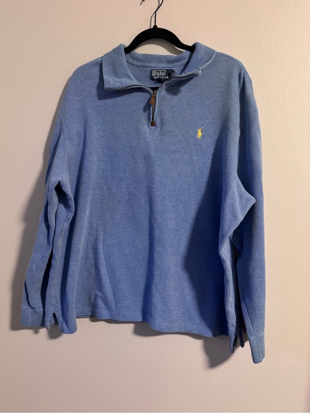 Polo Ralph Lauren Light Blue Quarter-Zip Pullover with Yellow Pony